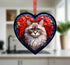 Ragdoll Cat Stained Glass Effect Heart Suncatcher